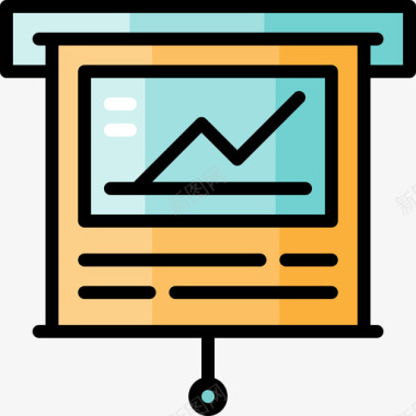 商务展示办公材料线条色彩图标图标