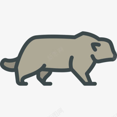 帕拉斯猫森林动物3线形颜色图标图标