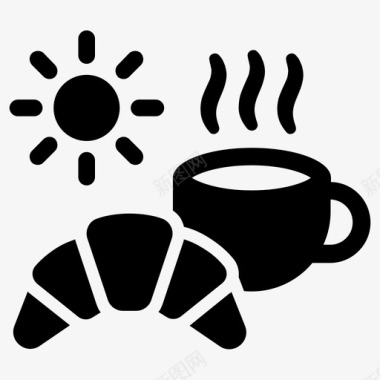 早上好早餐咖啡图标图标