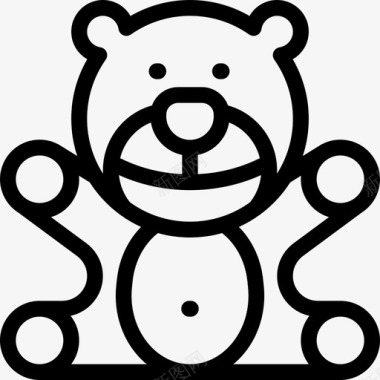 泰迪熊婴儿图标系列直线型图标
