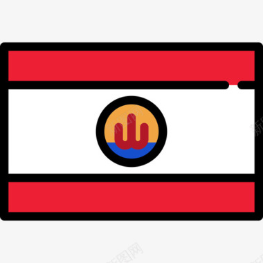 法属波利尼西亚旗帜收藏长方形图标图标