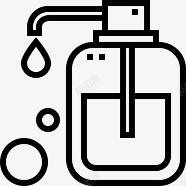 液体肥皂清洁2线性图标图标