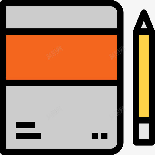 笔记本学校套装2线性颜色图标svg_新图网 https://ixintu.com 学校套装2 笔记本 线性颜色