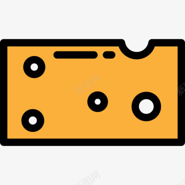 奶酪食品和餐厅大包装颜色线性颜色图标图标