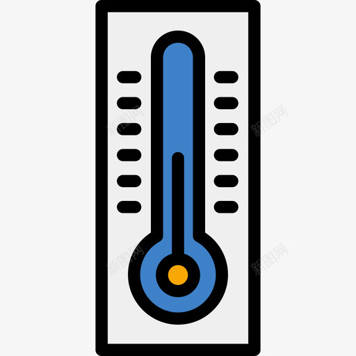 温度计带笔划的暑假颜色线性颜色图标svg_新图网 https://ixintu.com 带笔划的暑假颜色 温度计 线性颜色