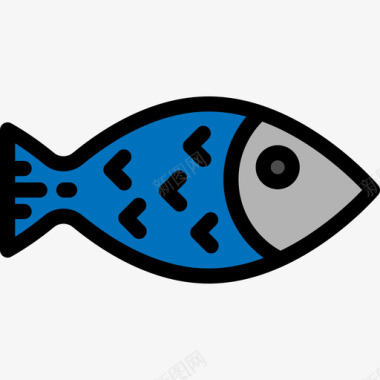 鱼食物和餐厅大包装颜色线颜色图标图标