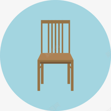 椅子家用电器圆形扁平图标图标