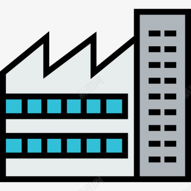 工厂工业2线颜色图标图标