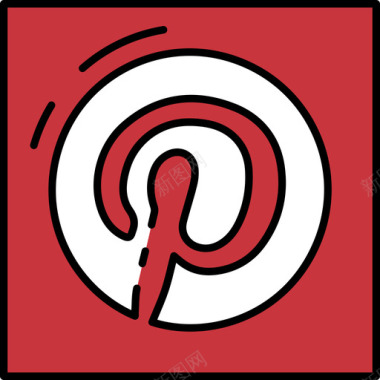 Pinterest社交媒体社交媒体颜色图标图标