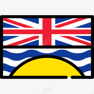 不列颠哥伦比亚省旗帜收藏矩形图标图标