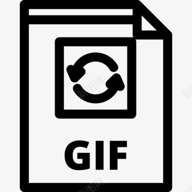 Gif文件类型3线性图标图标