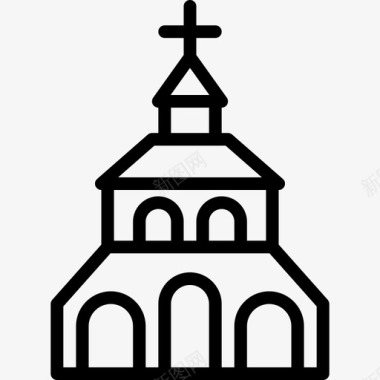 教堂宗教元素直系图标图标