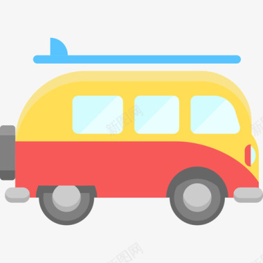 巴士夏季套餐平房图标图标