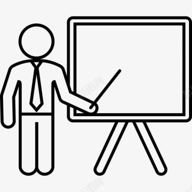 教师与董事会业务黑板图标图标