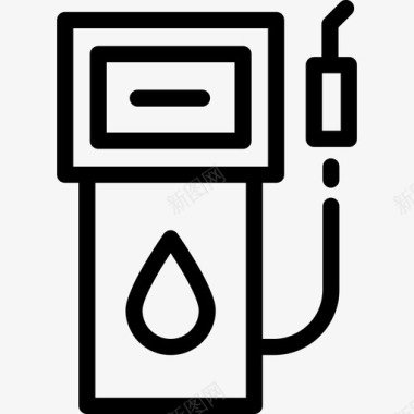 汽油生态元素2线性图标图标