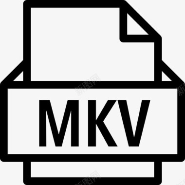 Mkv文件格式线性图标图标