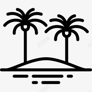 棕榈树线性景观1图标图标