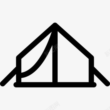 帐篷娱乐设施直线型图标图标