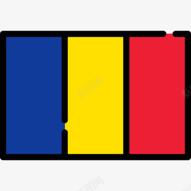 罗马尼亚国旗收藏长方形图标图标
