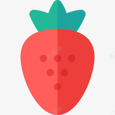 草莓色食用色平坦图标图标
