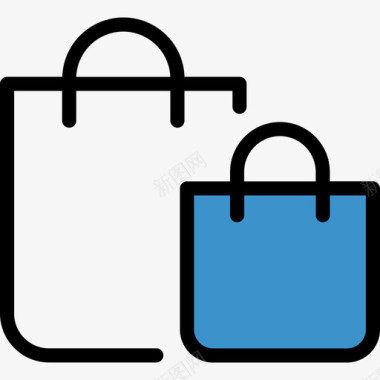 购物袋商务套装2蓝色图标图标