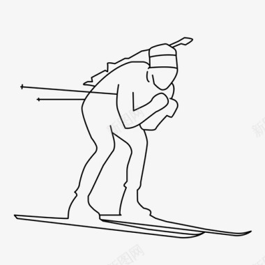 两项全能两项滑雪图标图标