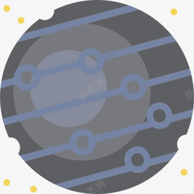 水星空间3扁平图标图标