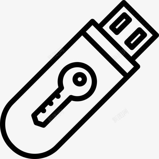 Pendrive计算机安全元件线性图标svg_新图网 https://ixintu.com Pendrive 线性 计算机安全元件