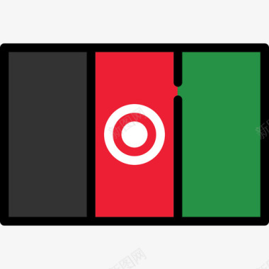 阿富汗旗帜收藏长方形图标图标