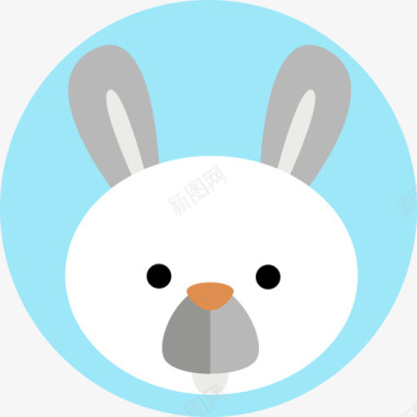 兔子动物可爱的动物收藏图标图标