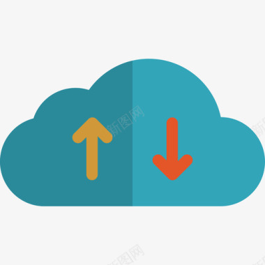 云计算彩色平面工具图标图标