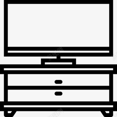 电视机家用电器直线型图标图标