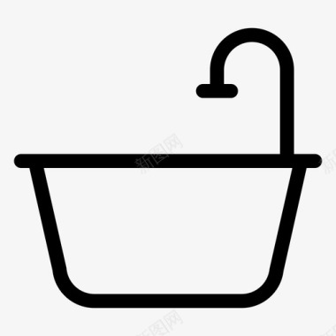 浴缸家具液体图标图标