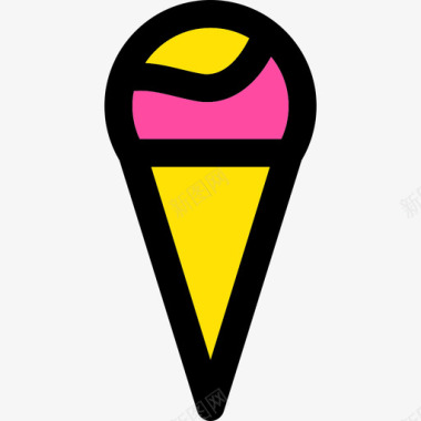 冰淇淋夏季元素2线性颜色图标图标