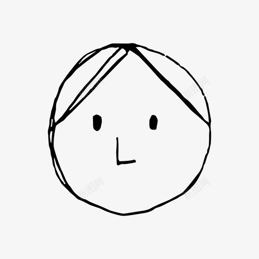 男人脸男孩手绘图标svg_新图网 https://ixintu.com 尖脸 微笑 手绘 男人脸 男孩