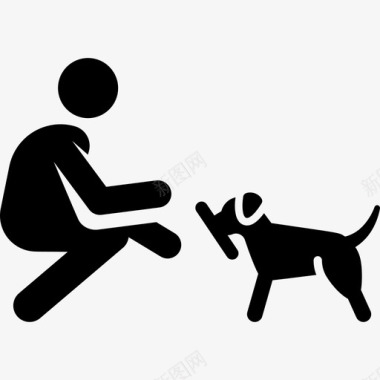 狗狗训练象形图填充图标图标
