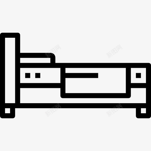 床家用设备线性图标svg_新图网 https://ixintu.com 家用设备 床 线性