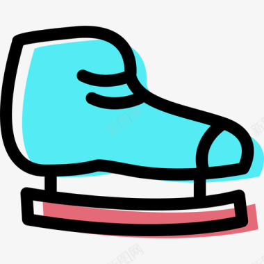 溜冰彩色运动资产图标图标