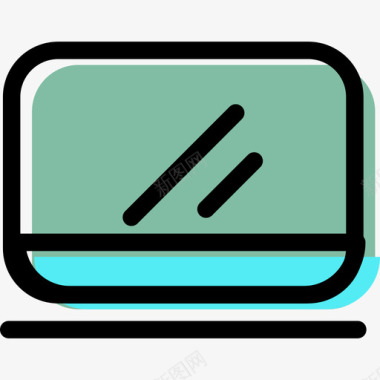 笔记本电脑彩色桌面和小工具资产图标图标