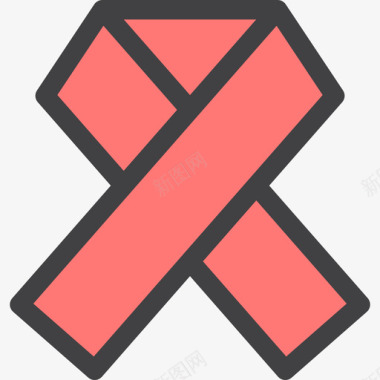 艾滋病慈善2线性颜色图标图标
