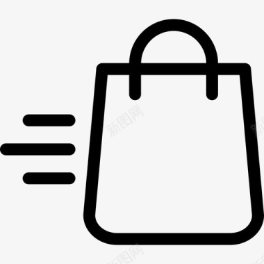 购物袋电子商务套装直线型图标图标