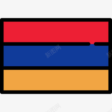 亚美尼亚国旗收藏长方形图标图标