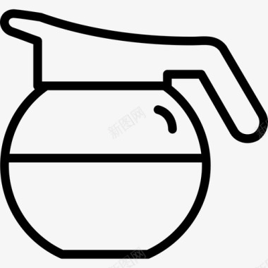 咖啡壶厨房用具线性图标图标