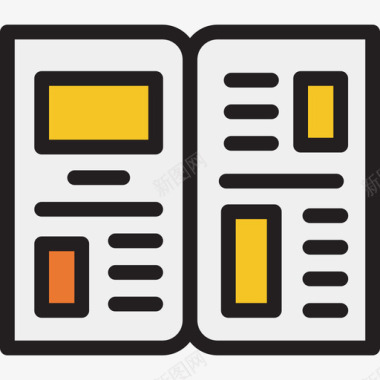 报纸工具2线颜色图标图标