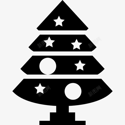 圣诞树假日元素集合填充图标svg_新图网 https://ixintu.com 假日元素集合 圣诞树 填充