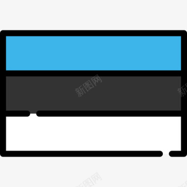 爱沙尼亚旗帜系列长方形图标图标