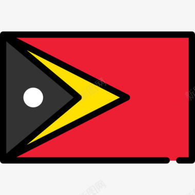 东帝汶旗帜收藏长方形图标图标