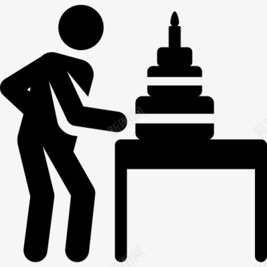 生日蛋糕生日图案填充图标图标