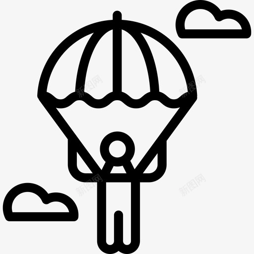 跳伞者暑假系列直线型图标svg_新图网 https://ixintu.com 暑假系列 直线型 跳伞者