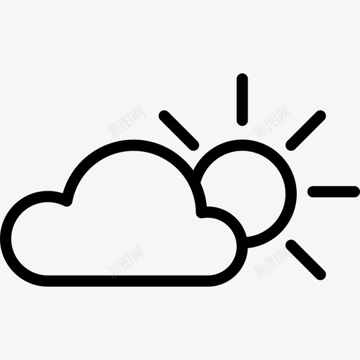 太阳天气图标集合线性svg_新图网 https://ixintu.com 天气图标集合 太阳 线性